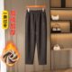 Middle-aged and elderly women's mother's trousers, velvet and thickened, autumn and winter new style, fashionable, loose, casual, straight woolen pants