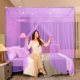 New mosquito net 1.8m 1.0m bracket 1.2m 1.5m household patterned net three-door bedroom floor-standing bold anti-mosquito