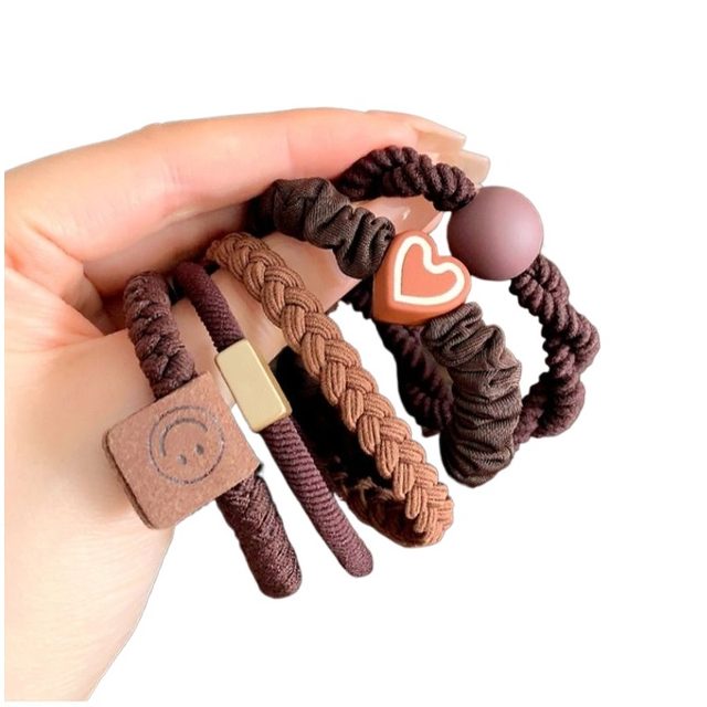 Headband 2024 tied hair simple rubber band women's new high-end temperament high elastic durable leather case hair loop rope