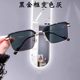 
Photosensitive men and women anti-blue radiation anti-fatigue flat glasses half-frame eye protection against myopia without any degree of color change