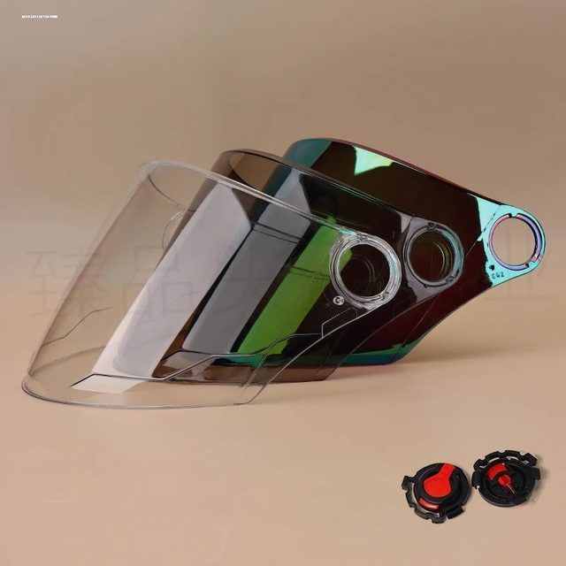 Motorcycle helmet windshield lens universal mask electric vehicle goggles accessories semi-helmet electric vehicle rain cover transparent
