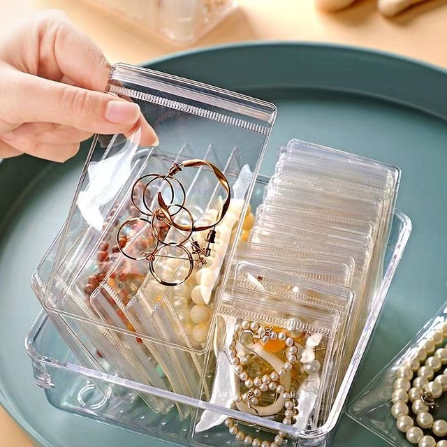 Anti-oxidation jewelry box earring necklace jewelry seal bag earring bracelet storage bag jewelry bag storage box travel