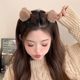 
Small bangs cat ear clip female high-end cute princess head autumn and winter hair clip forehead plush hairpin headdress