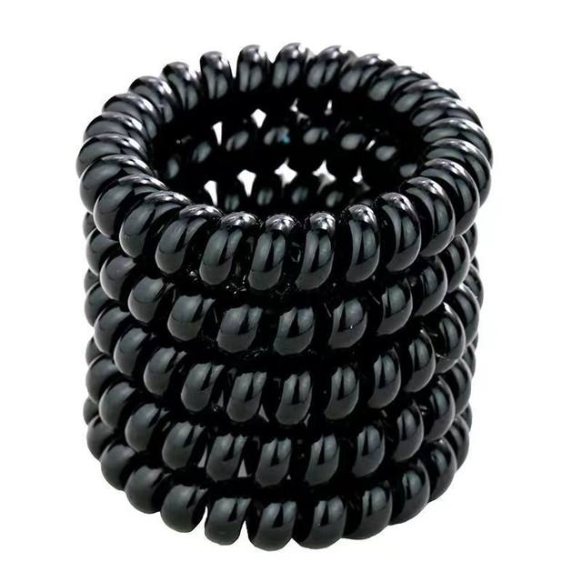 3 black telephone lines with rubber bands with high elasticity and no collapse