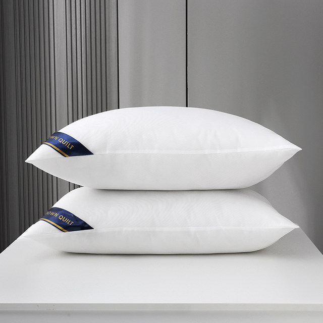 A pair of five -star hotel super soft pillow neck pillow help sleep pillow core home adult feather velvet single pillow