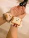 Washing face waterproof wristband cute cheese toast moisture-proof tool water absorption hairband wristband bread strawberry bear rice ball