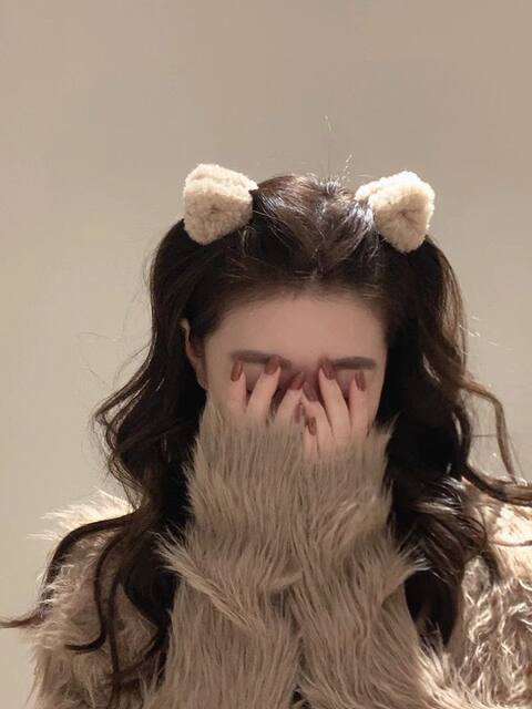Bear furry ears bangs hair clip lamb clip cute hair card princess new headdress autumn and winter hair accessories