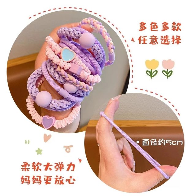 Children's hair band rubber band high-looking little girl tied hair Korean version girl bun head ponytail head rope simple color rope
