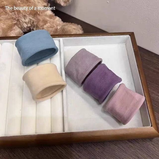 5 Korean color wide-edged hair rings with high elasticity