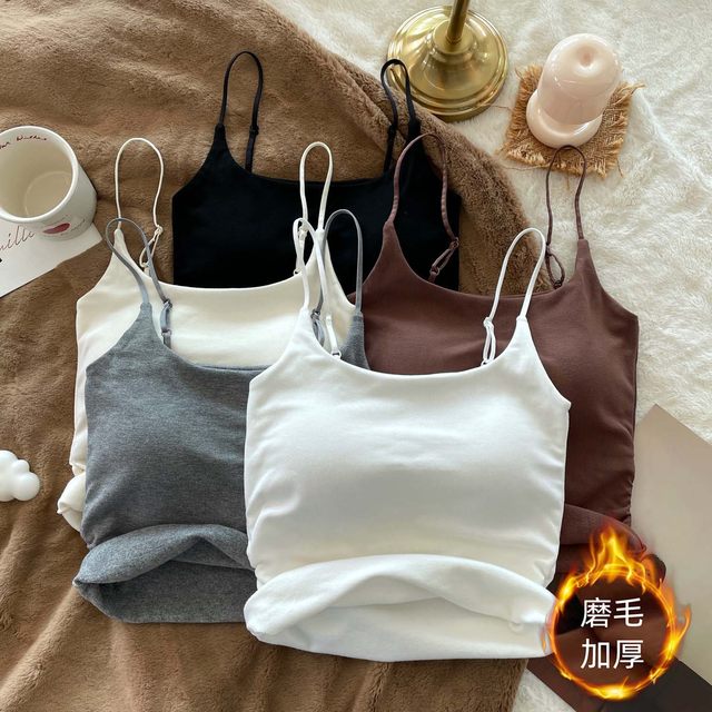 Wan can be used as a base! Pure sling vest for women with inner wear with breast pads in autumn and winter new thickened tops for wear outside