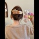 Super sweet and versatile plush hairpin pudding bear duckbill clip cute large headwear 2024 new back of the head grabber