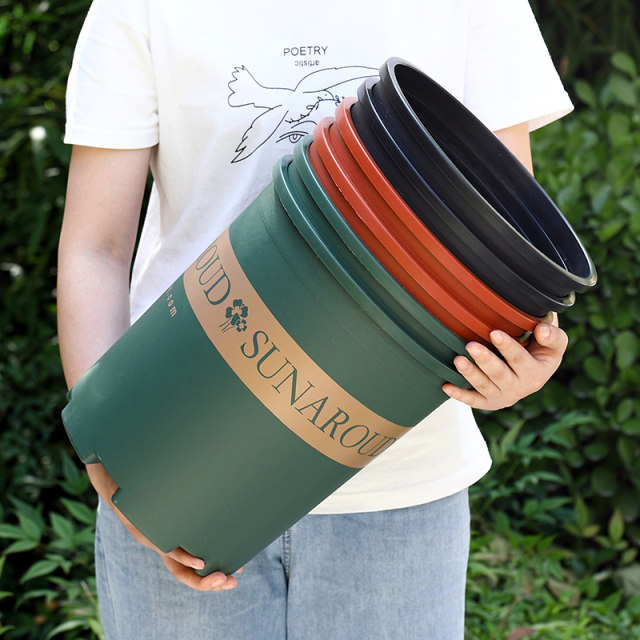 Flower pot 2024 new high-end plastic resin succulent small green radish large gallon pot third generation second generation resin simple