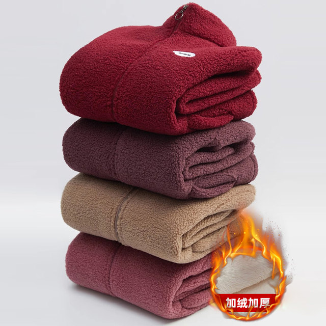 Mother's lamb wool coat winter middle-aged and elderly velvet thickened cotton coat female grandma autumn and winter polar fleece warm cotton coat