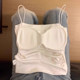Spring and summer white pure desire style with chest pad small suspender vest for women with beautiful back and inner wear outside, unique exquisite top