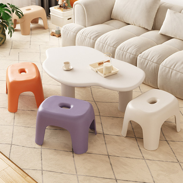 Household plastic stool living room stool thickened square stool stackable low stool children's bathroom stool home shoe change stool