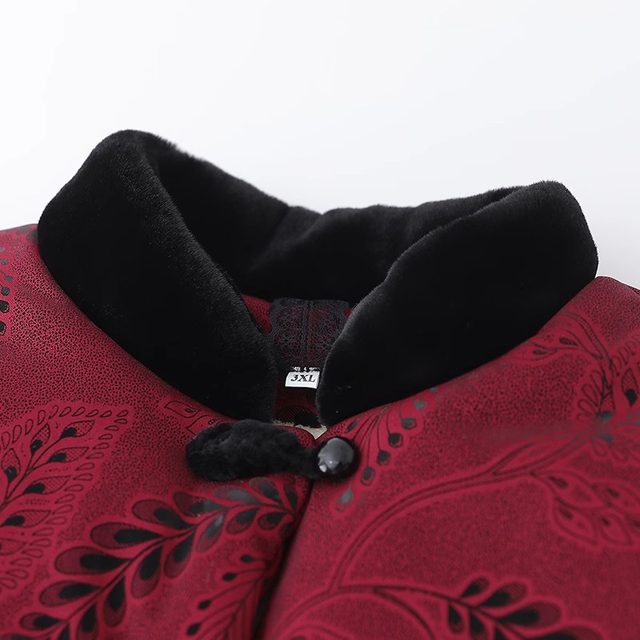 Grandma's winter cotton-padded jacket, middle-aged and elderly women's velvet thickened coat, mother's winter cotton-padded jacket, warm clothes tops