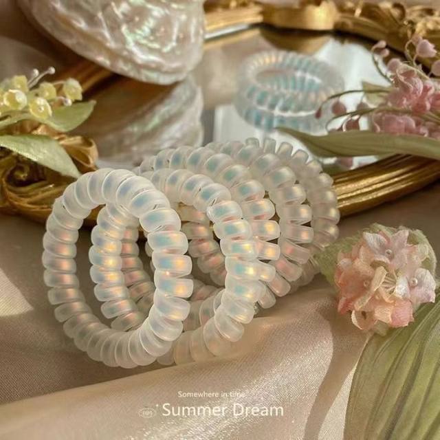 
Classic phone cord hair band, fashionable bracelet, high ponytail phone cord hair rope headwear, advanced Korean style phone cord hair