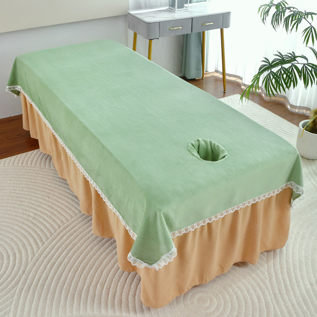 Beauty bed sheets thickened milk velvet in winter with holes for massage and massage beauty salon special single piece coral velvet plus velvet