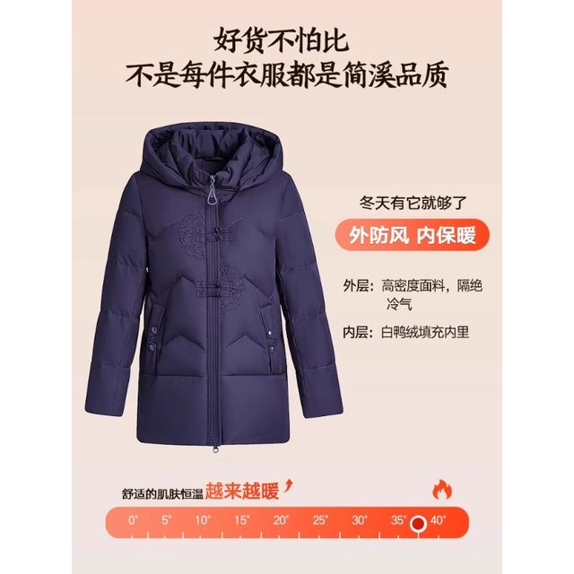 
Mom down jacket for winter 2025 new short hooded thickened warm middle-aged and elderly grandmother jacket for women