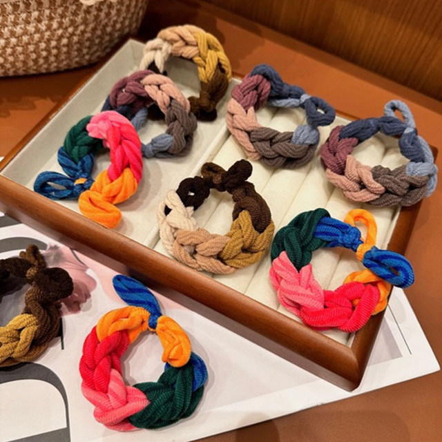 Bold high elastic woven bow hair ring wild horsetta hair rope rubber band female tie ball head rope headwear

