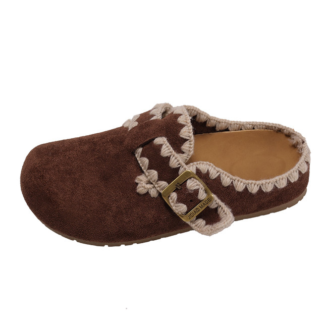 Retro inner heightened bag head thick-soled slippers for women wearing 2025 new autumn versatile skirt semi-tork Birkenstock shoes