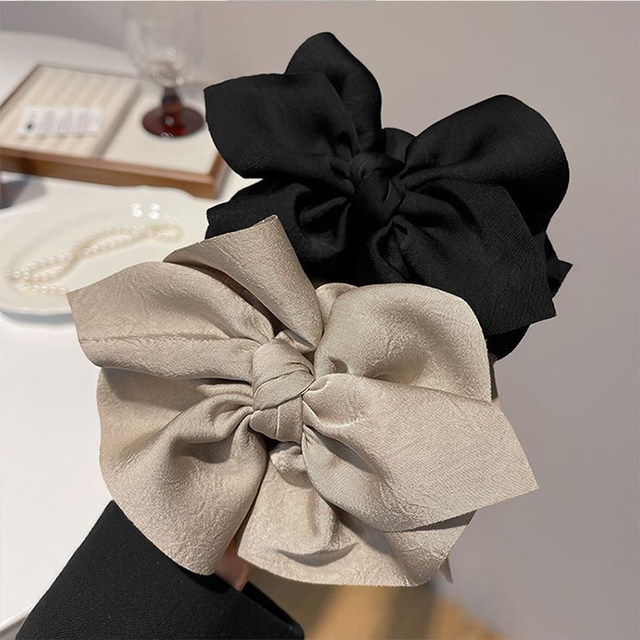 Fabric French style bow-knot hair clip 2025 new style high-end headband with full hair display on the back of the head