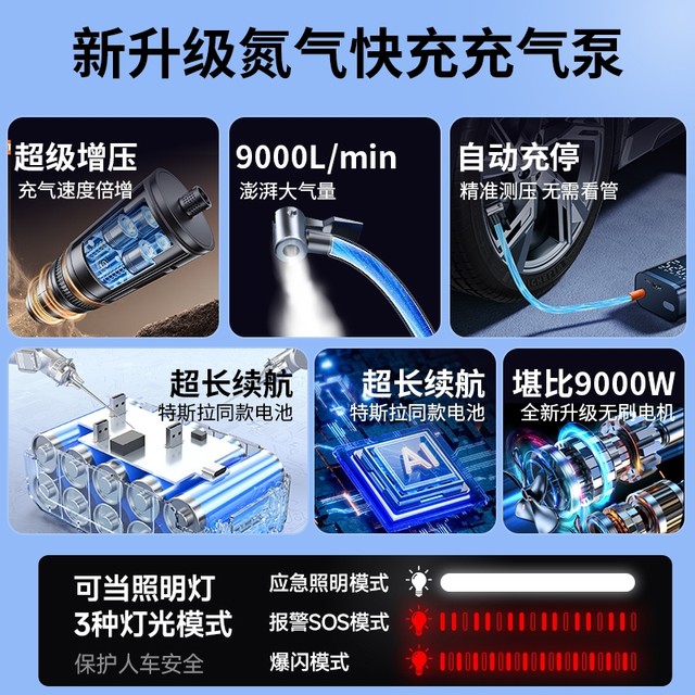Car air pump Car wireless portable air pump Electric car tire high pressure air pump Air pump
