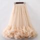 Mesh large skirt for women 2024 autumn and winter retro splicing dance skirt elastic waist fairy skirt fluffy skirt
