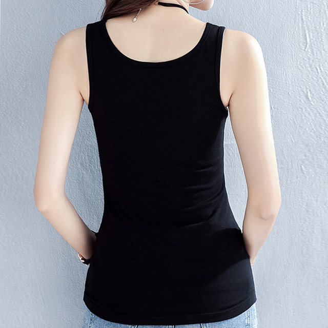 Pure cotton camisole women's summer outer wear thin simple slim fit inner wear trendy solid color bottoming shirt sleeveless top