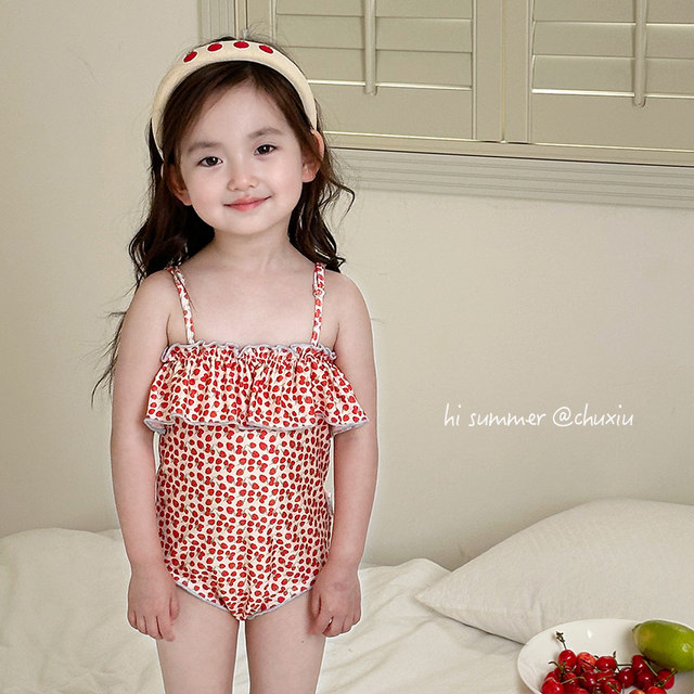 New children's swimsuit girls connecting swimsuit Small and young children cute bikini split swimsuit
