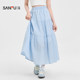 Sanfu long skirt for women 2025 new summer Korean white cake skirt casual high-waisted temperament skirt for women