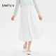 Sanfu white skirt 2025 new summer small draped a-line flower bud skirt women's clothing 501392