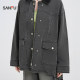 Sanfu jacket for women 2025 new spring contrasting lapel versatile loose retro denim top for women 496760
