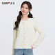 Sanfu Sweater Cardigan 2025 New Spring Embroidery Design Round Neck Fashion Small Top Women 497073