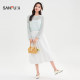 Sanfu white skirt 2025 new summer small draped a-line flower bud skirt women's clothing 501392