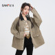 Sanfu jacket for women 2025 new spring contrasting lapel versatile loose retro denim top for women 496760
