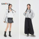 Sanfu white sweatshirt coat for women 2025 spring fashion flower bud hooded cardigan top for women 498344
