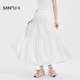 Sanfu long skirt for women 2025 new summer Korean white cake skirt casual high-waisted temperament skirt for women