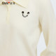 Sanfu Sweater 2025 Spring Smiley Face Pattern Lapel Simple Small Woolen Sweater Top Women's 495458