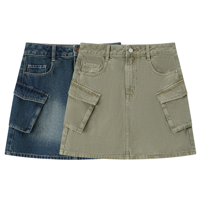 Semir denim skirt women retro trendy short skirt street American summer cool style A-line work dress hot girl
