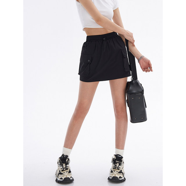 Large size American work skirt female fat girl high waist slimming mm hips 2024 summer thin casual pants skirt trendy