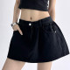 Red high-waisted fashionable age-reducing denim miniskirt for women 2025 summer new hot girl fashionable a-line skirt pants