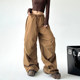 Brown wide-leg pants for women 2025 new spring and autumn loose casual pants high-waisted work trousers draped straight pants