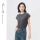 St. Hennise new round neck loose sleeveless wide -shoulder T -shirt women's pure color, lean vest, bottoming breathable GF123
