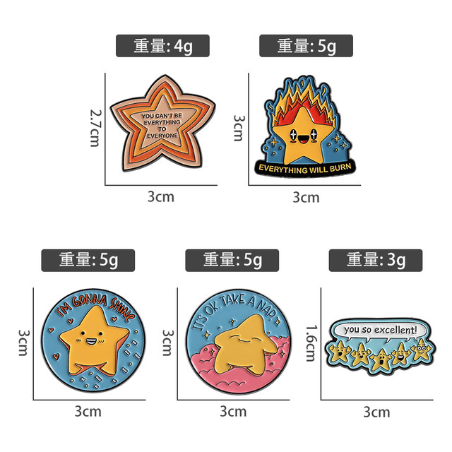 You are awesome cute star phrase cartoon brooch metal badge student backpack clothes pendant accessories medal