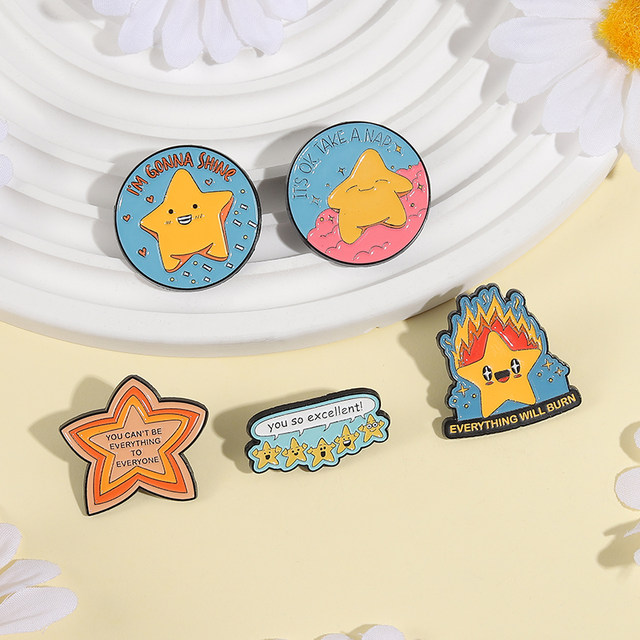 You are awesome cute star phrase cartoon brooch metal badge student backpack clothes pendant accessories medal