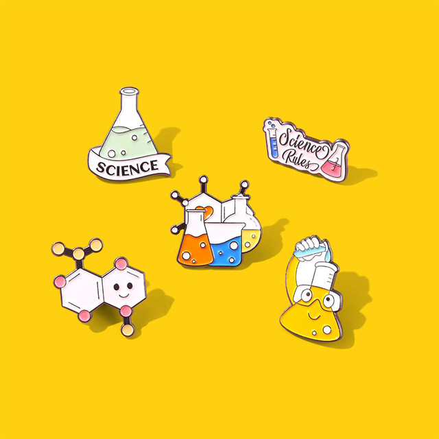 Gift chemistry elements brooch cartoon metal badge student couple bag accessories pin badge clothes medal