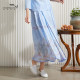 Igyjia 2024 Summer new wild ladies national style printed fold medium long skirt female EnxQ001
