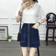 Large size denim skirt for women 2020 summer new versatile A-line short skirt zipper denim skirt hip-cover skirt