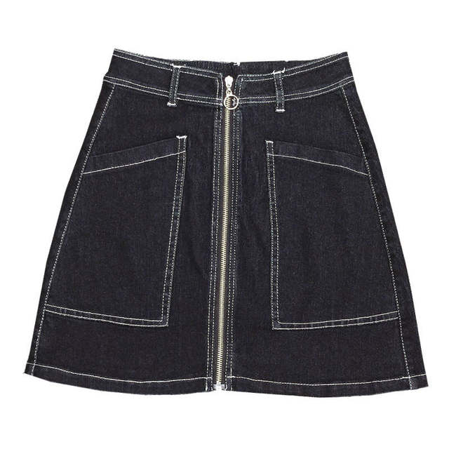 Large size denim skirt for women 2020 summer new versatile A-line short skirt zipper denim skirt hip-cover skirt